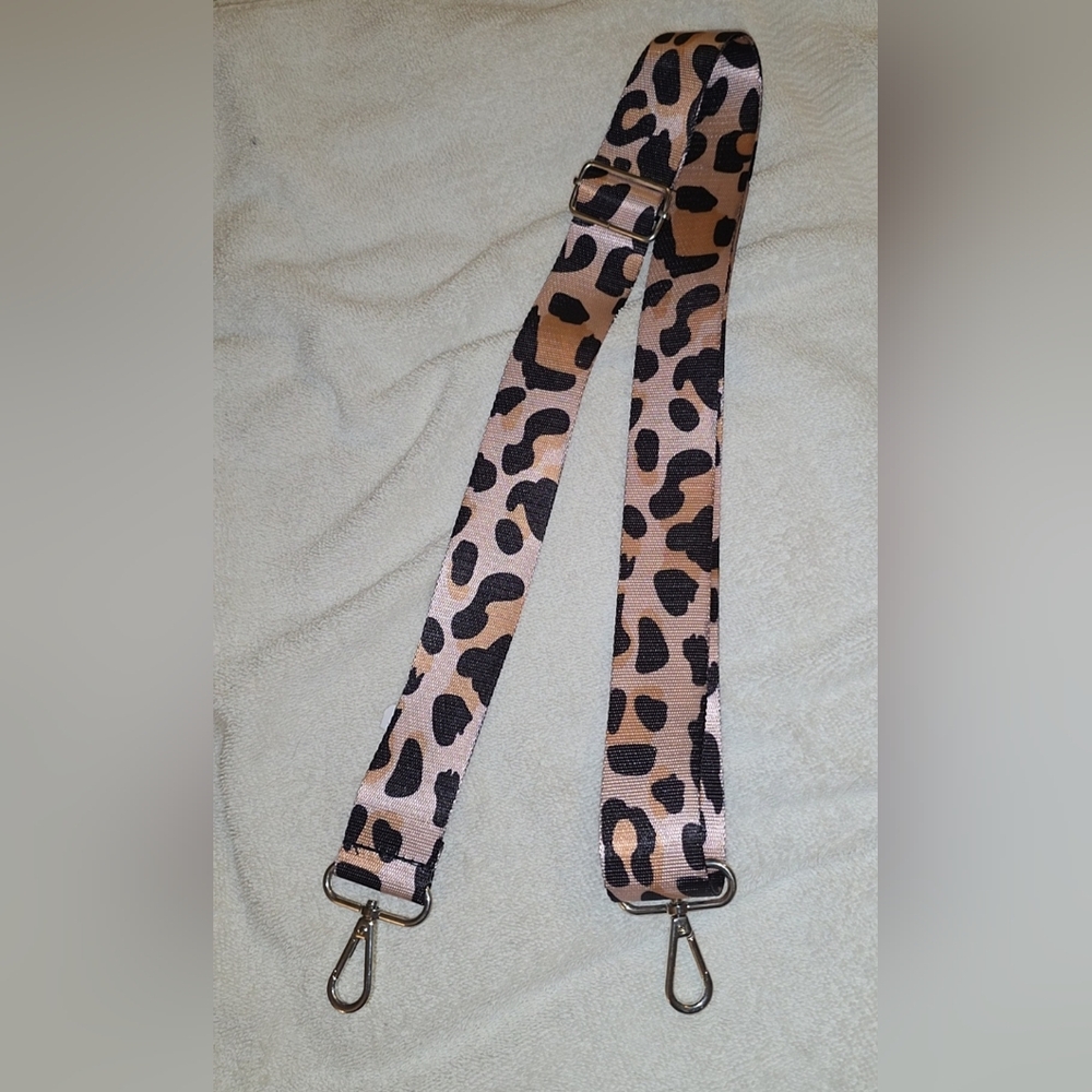 Leopard Print Women's Accessory Guitar Bag Strap-Animal Print-Silver Hardward